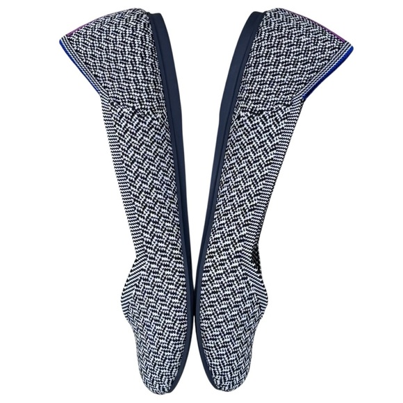 ROTHY'S THE FLAT 001-344 SLATE HERRINGBONE ROUND TOE SLIP ON BALLET FLAT - Picture 5 of 13